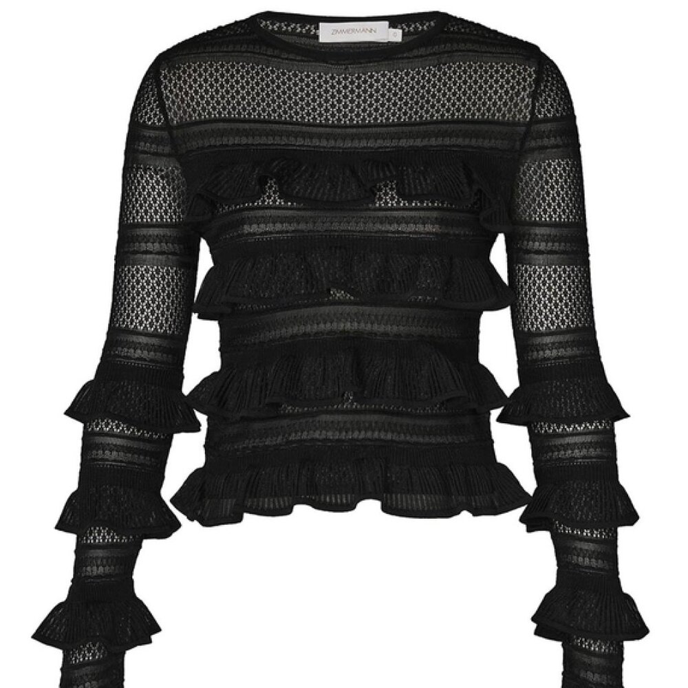 Zimmermann Natura Frill Top Black NWT